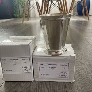 Solid Brass Silver Mint Julep Cup